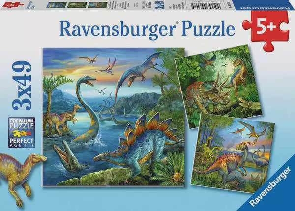 Dinosaur Fascination 3 x 49 pc Puzzle