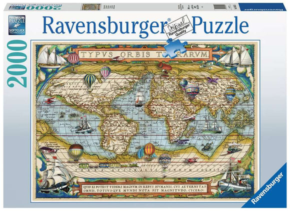 Ravensburger Around The World vintage map 2000pc