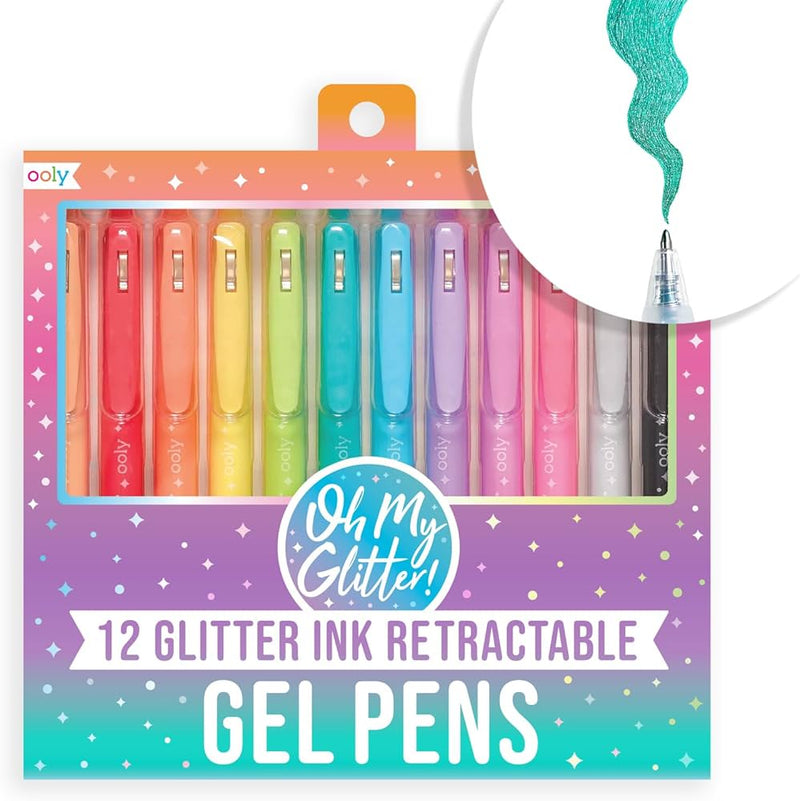Oh My Glitter!: Retractable Glitter Ink Gel Pens (Set of 12)