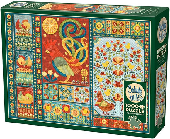 Cobble Hill Scandi Chicken Quilt 1000 pc