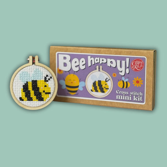 Bee Happy Mini Cross Stitch Kit