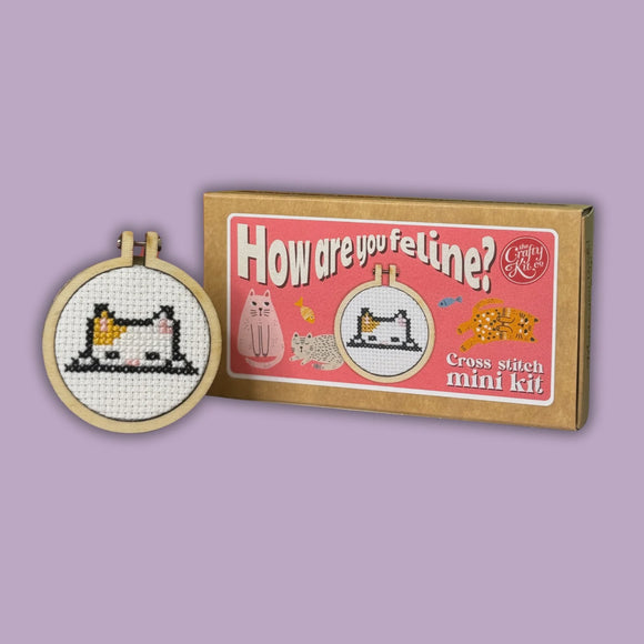 How are you Feline Mini Cross Stitch Kit