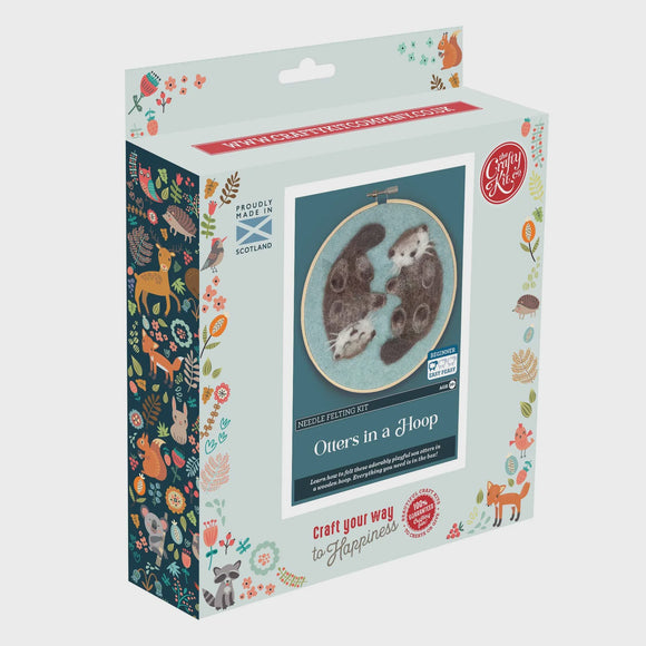 Otters in a Hoop Needle Felt Kit