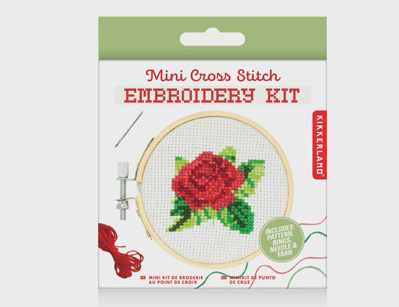 Mini Cross Stitch Embroidery Kit-Rose