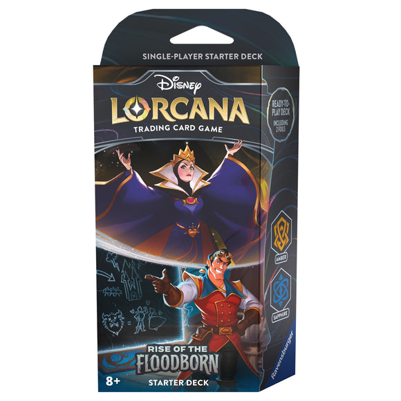 Disney Lorcana Rise of the Floodborn Starter Deck Amber and Sapphire