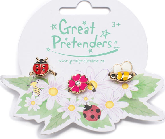 Ladybug Garden Ring Set, 3pcs