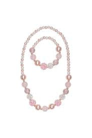Pinky Pearl Necklace & Bracelet