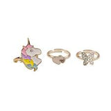 Great Pretenders Boutique Butterfly & Unicorn Rings 3pc