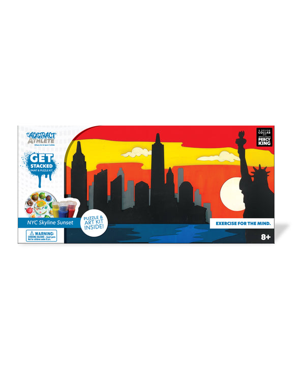 Get Stacked Paint & Puzzle Kit NYC Skyline Sunset