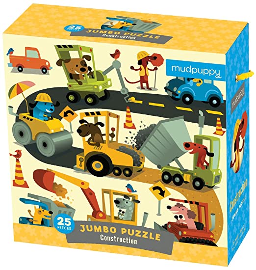 Mudpuppy Construction Jumbo Puzzle 25 pc