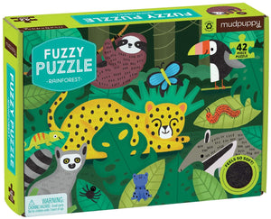 Mudpuppy Rainforest Fuzzy Puzzle 42 pc