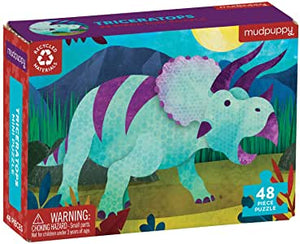Mudpuppy Triceratops Mini Puzzle 48 pc